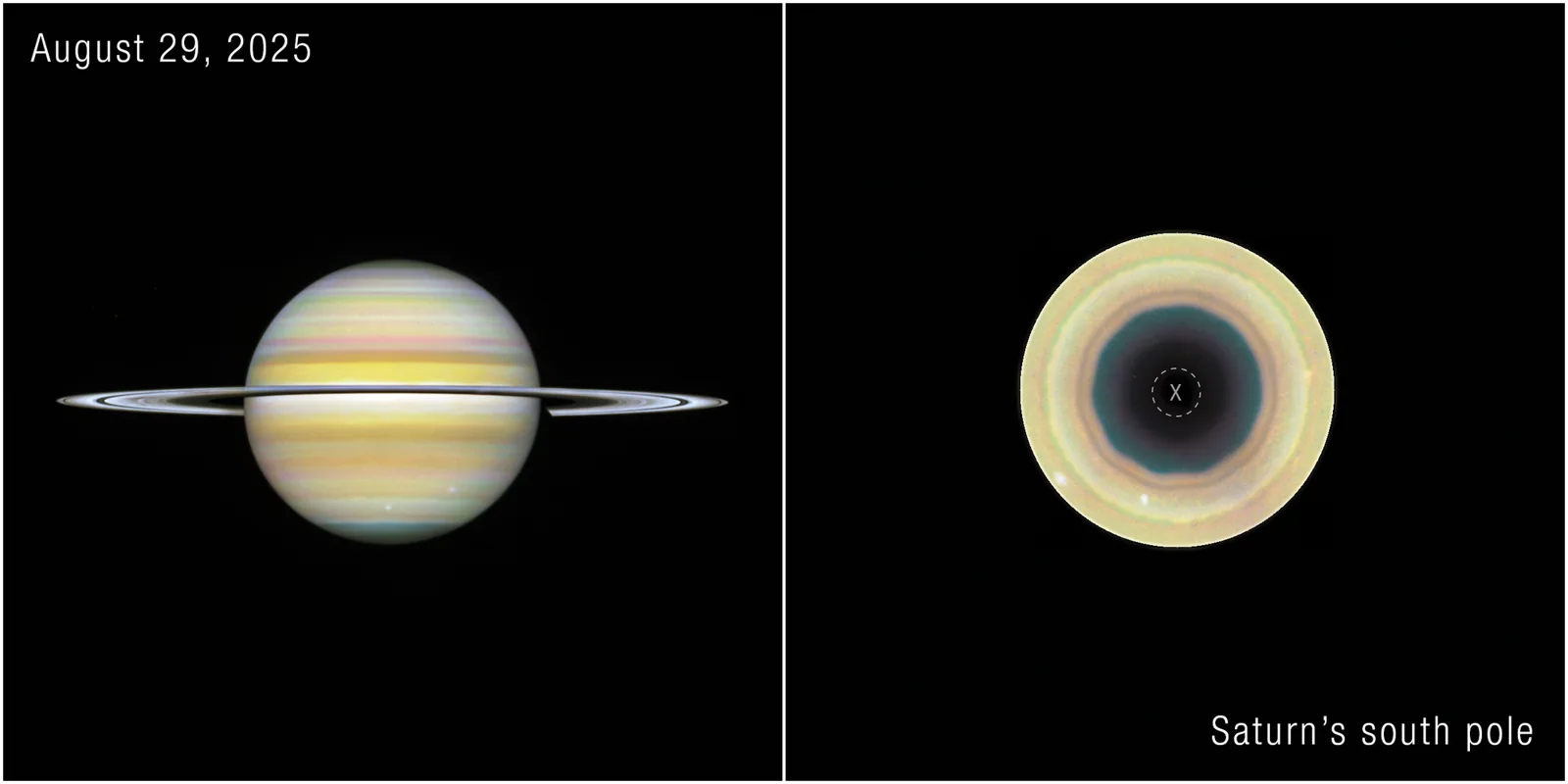 Saturno tiene diez lados. Bueno, una parte de su atmósfera